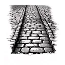 cobblestone brick path tattoo design idea