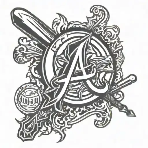 atlanta braves logo incorporated tattoo design idea
