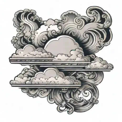 Loyality with clouds tattoo design idea