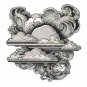 Loyality with clouds tattoo design idea