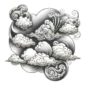Loyality with clouds tattoo design idea