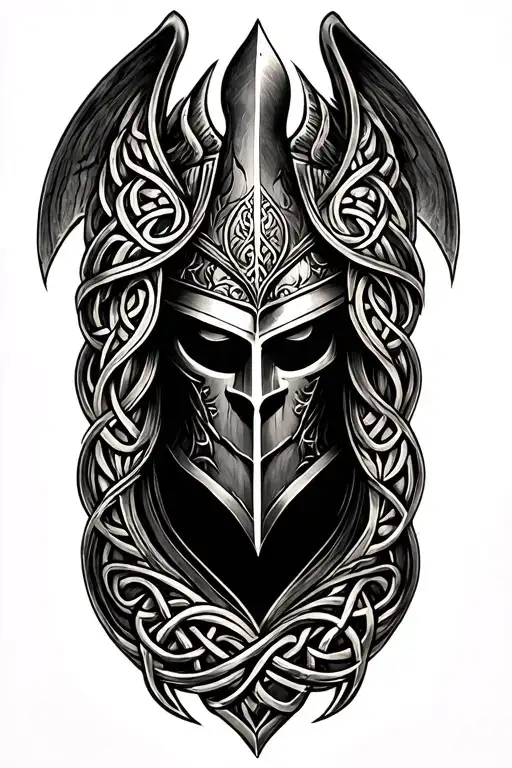 Celtic knight tattoo design idea