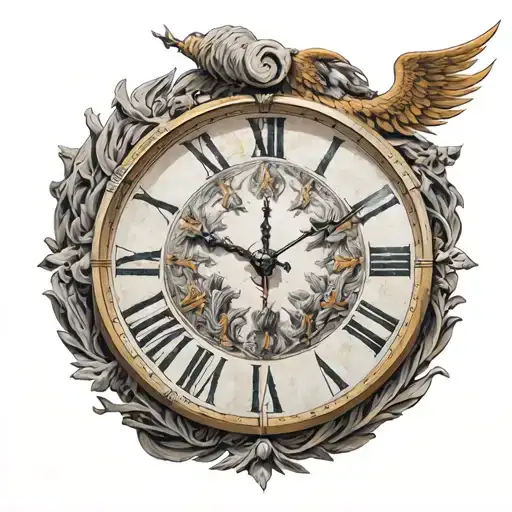 greek mythology Kronos God, clock, god of war, 8k very exclusive, high resolution tattoo design idea