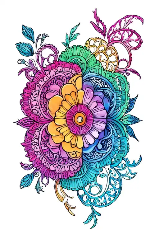 bisexual lace like patterns representing transition, acceptance, awareness, no fear tattoo design idea