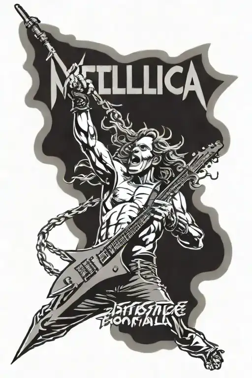 metallica and justice for all album cover tattoo design idea