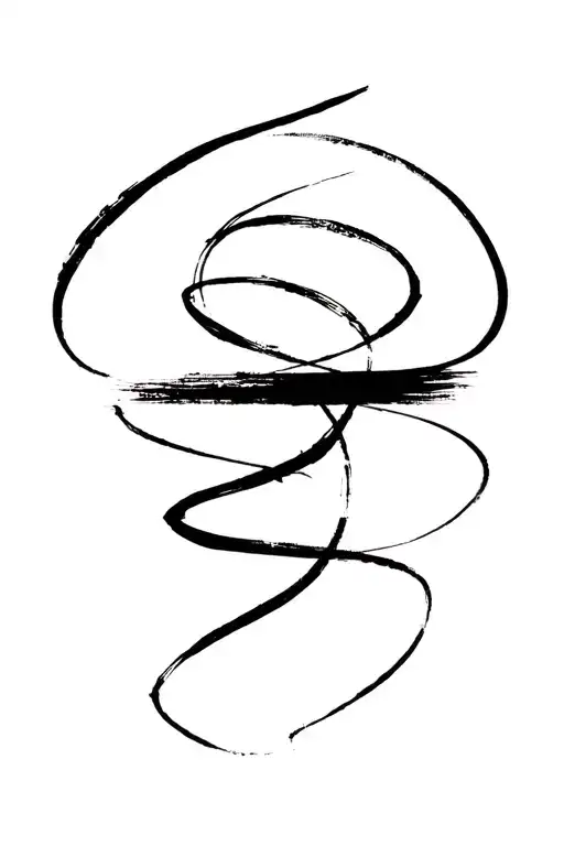 brush stroke line tattoo design idea