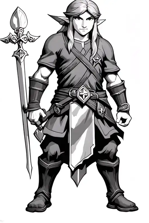 Link from The Legend of Zelda tattoo design idea