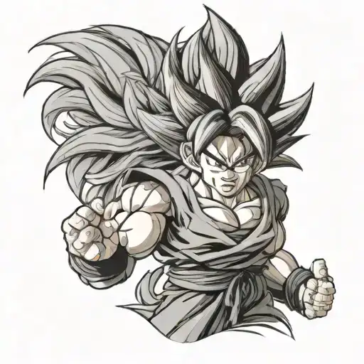 goku super saiyan 2 tattoo design idea