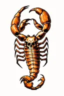 scorpion with skull tattoo design idea