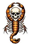 scorpion with skull tattoo design idea