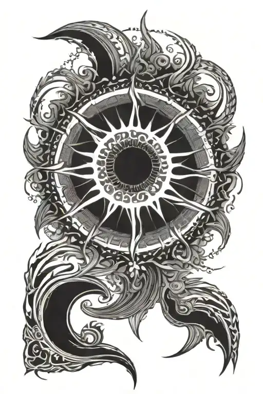 Solar Eclipse motive tattoo design idea