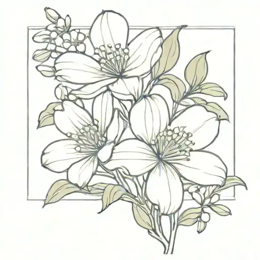 flowering dogwood flowers and blue bonnet  tattoo design idea