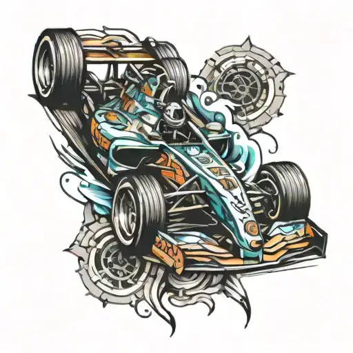 formula one car tattoo design idea