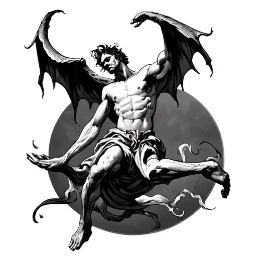 Lucifer Falling tattoo design idea