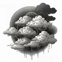 dark clouds tattoo design idea