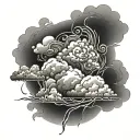 dark clouds tattoo design idea