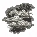 dark clouds tattoo design idea