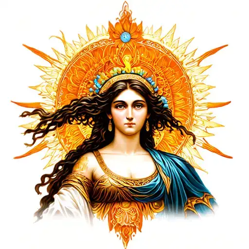 Hestia the Greek goddess tattoo design idea