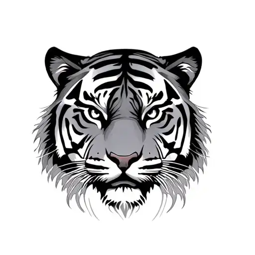 tiger face and cybersigillism realstic styled tattoo tattoo design idea