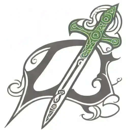 Celtic sword tattoo design idea
