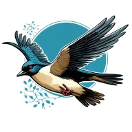 mechanical nautical swallow tattoo design idea