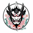 irezumi hannya mask full sleeve tattoo design inspired tattoo design idea