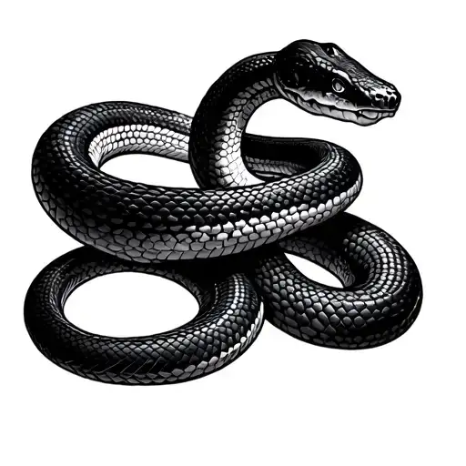 black mamba snake coiled tattoo design idea