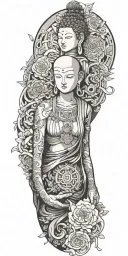 turn common Buddhist symbols and characters into multiple manga characters  tattoo design idea