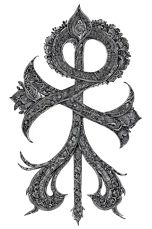 chi rho symbol incorporated tattoo design idea