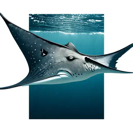eagle ray gracefully swimming tattoo design idea