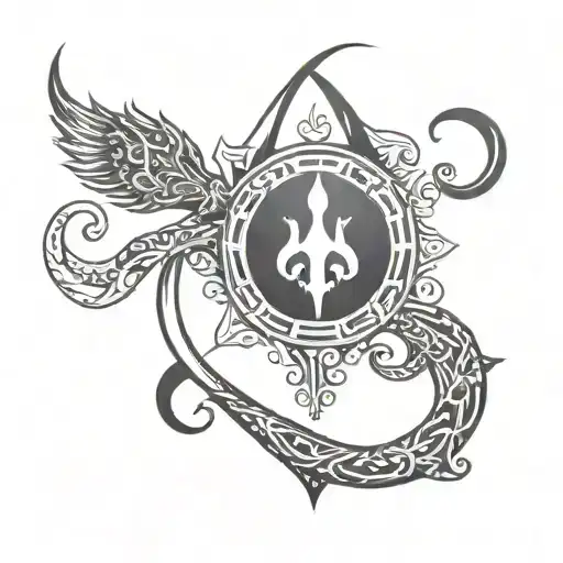 trident, kundalini, minimalist tattoo tattoo design idea