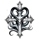 baphomet and leviathan cross tattoo tattoo design idea