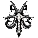 baphomet and leviathan cross tattoo tattoo design idea