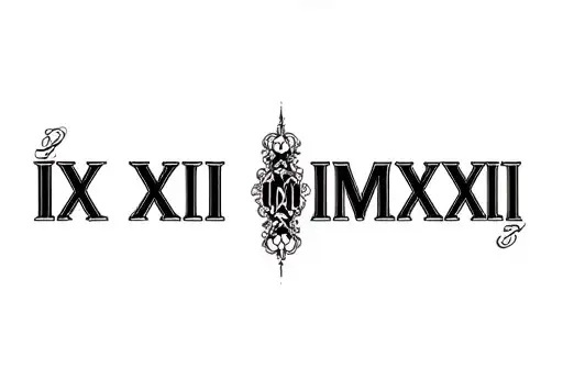 "IX XXI MMXXIII" tattoo design idea