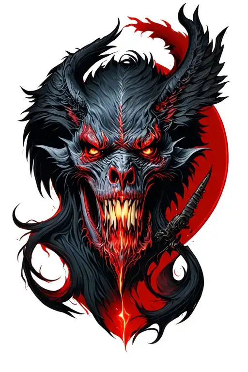 good vs evil tattoo design idea