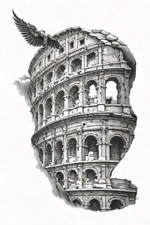 roman colosseum tattoo design idea
