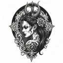 Demoness tattoo design idea