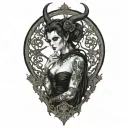 Demoness tattoo design idea