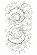 hurricane swirling waves tattoo design idea