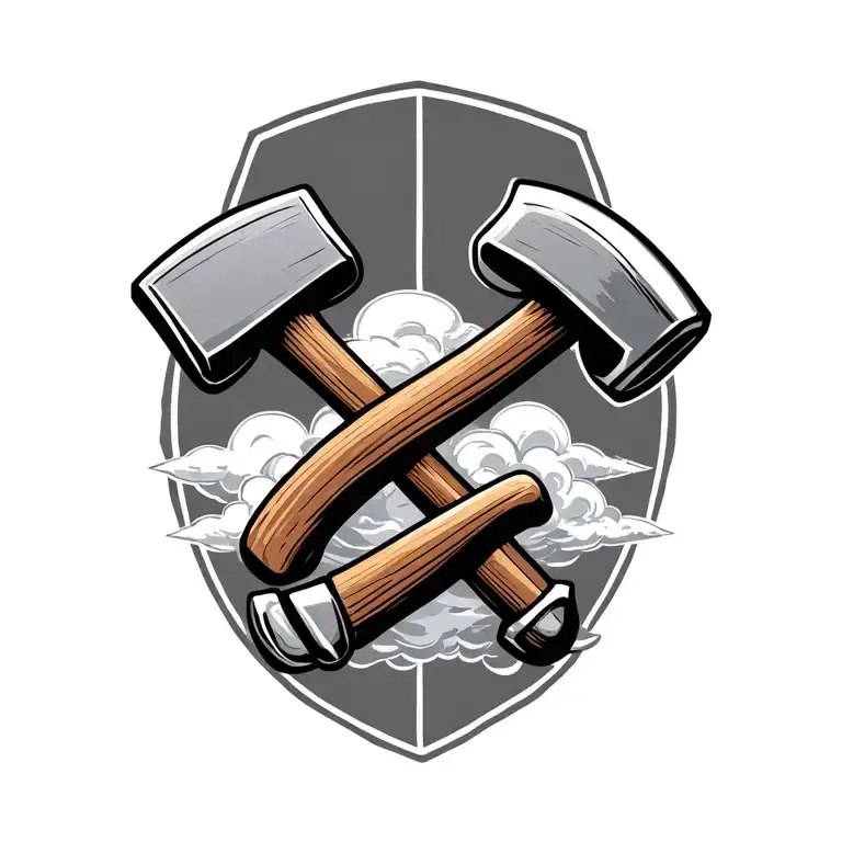 crossed hammers incourperated for west ham hammers and clouds tattoo design idea