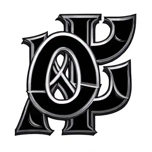 Arya name with letters on top of each other tattoo design idea