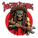 "Indigenous Plumbing " "Indigenous Plumbing " "Indigenous Plumbing " gangsta dread locks Native American holding wrench tattoo design idea
