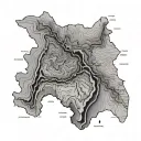 topographic map tattoo design idea