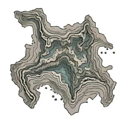 topographic map tattoo design idea