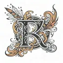 Letter P with fireworks exploding tattoo design idea