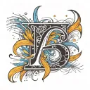 Letter P with fireworks exploding tattoo design idea