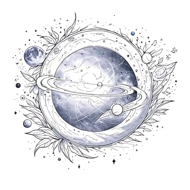 Galaxy and Universe tattoo design idea