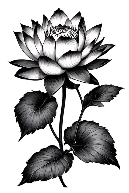 black lotus flower tattoo design idea