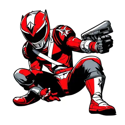 red ranger with Dallas cowboy tattoo design idea