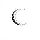 half moon that i can add text in the middle tattoo design idea